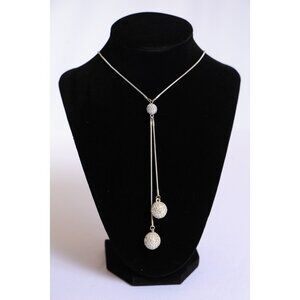 Silver Balls Necklace with Matching Hoop Earrings